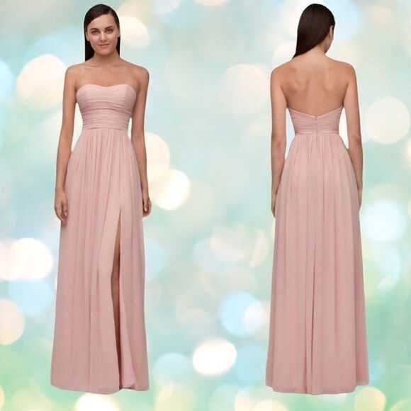 WATTERS NANCY 9540i CRINKLE CHIFFON STRAPLESS BRIDESMAID PROM FORMAL DRESS SZ 8 - Picture 6 of 16